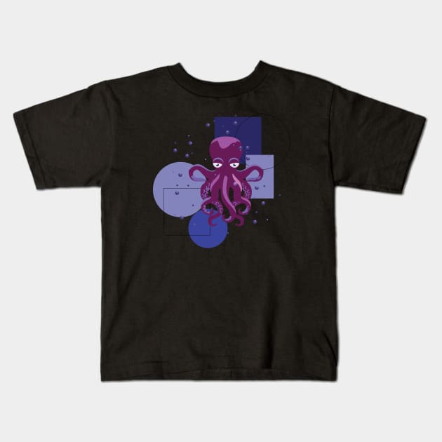 An Octopus Interpretation Kids T-Shirt by Art by Ergate